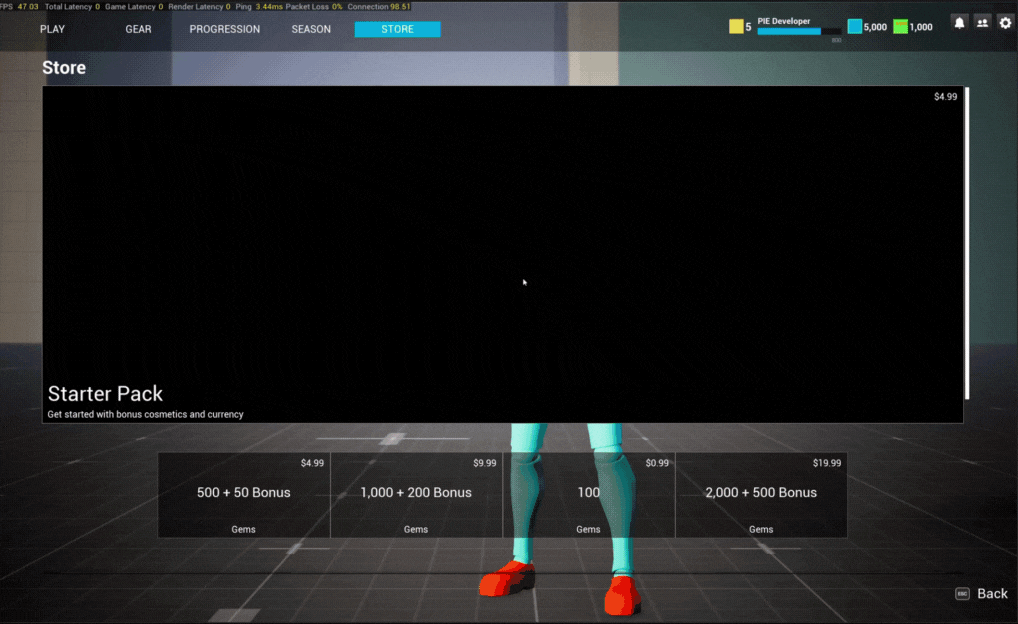 In-Game Store and Checkout Flow